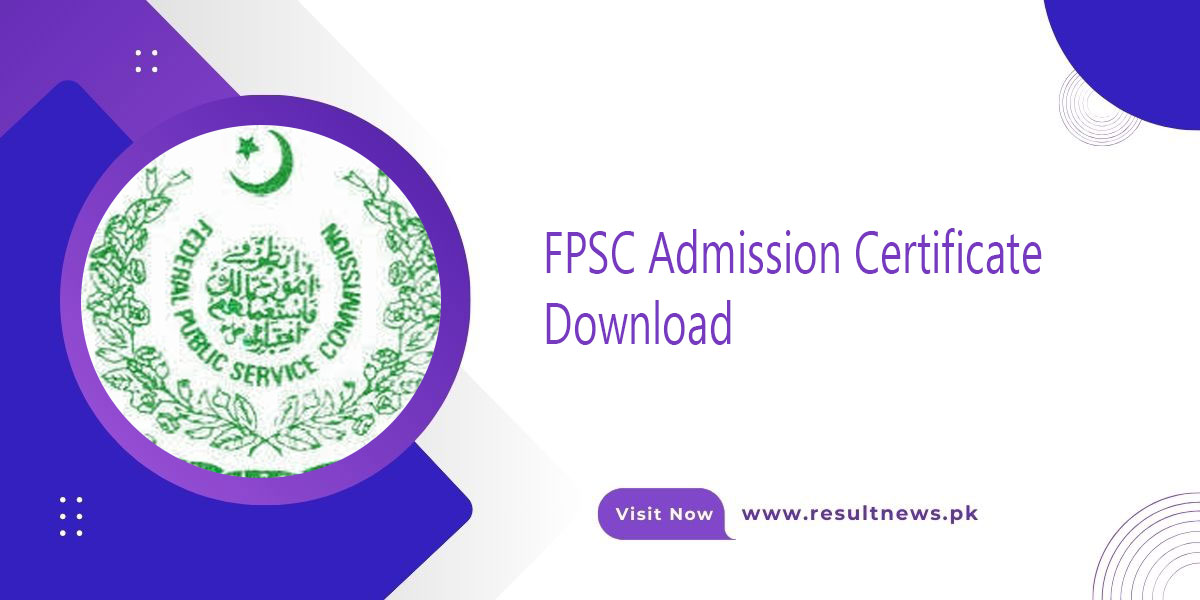 FPSC Admission Certificate Roll No Slip