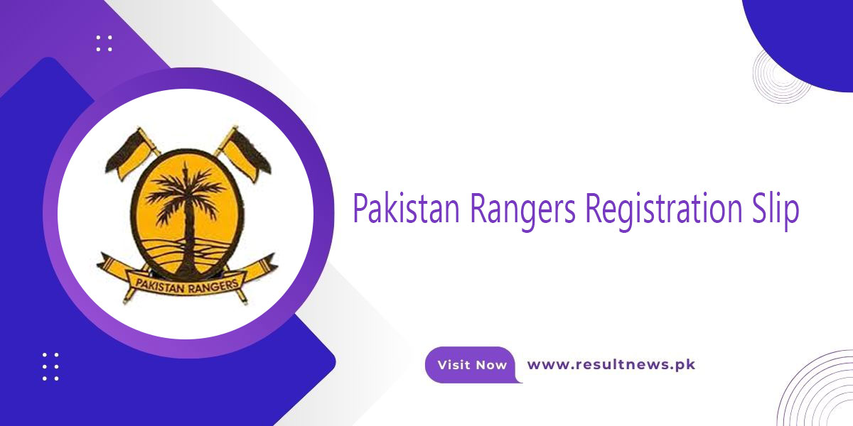 Pakistan Rangers Registration Slip