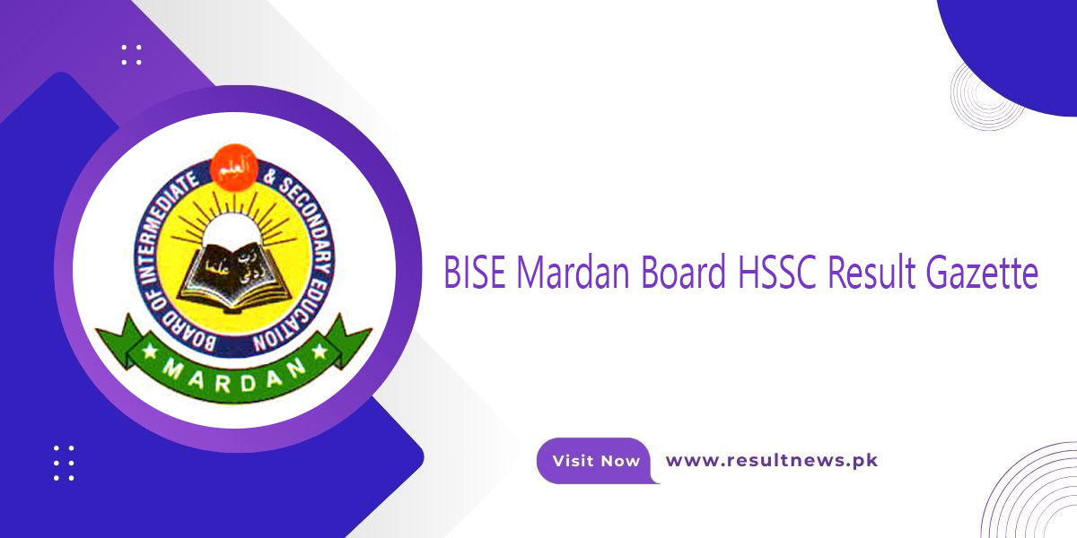 BISE Mardan Board HSSC Result Gazette